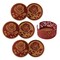 Mango Steam Set of Six Rose Cork Coasters with Decorative Cork Holder